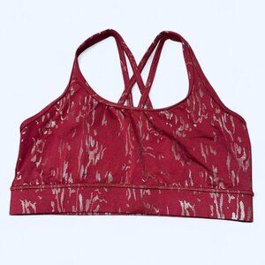 Avia Metallic Maroon Strappy Sports Bra